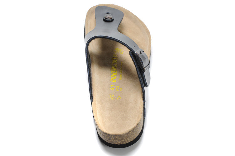 Birk Gizeh Black Leather / Birko-Flor Sandals