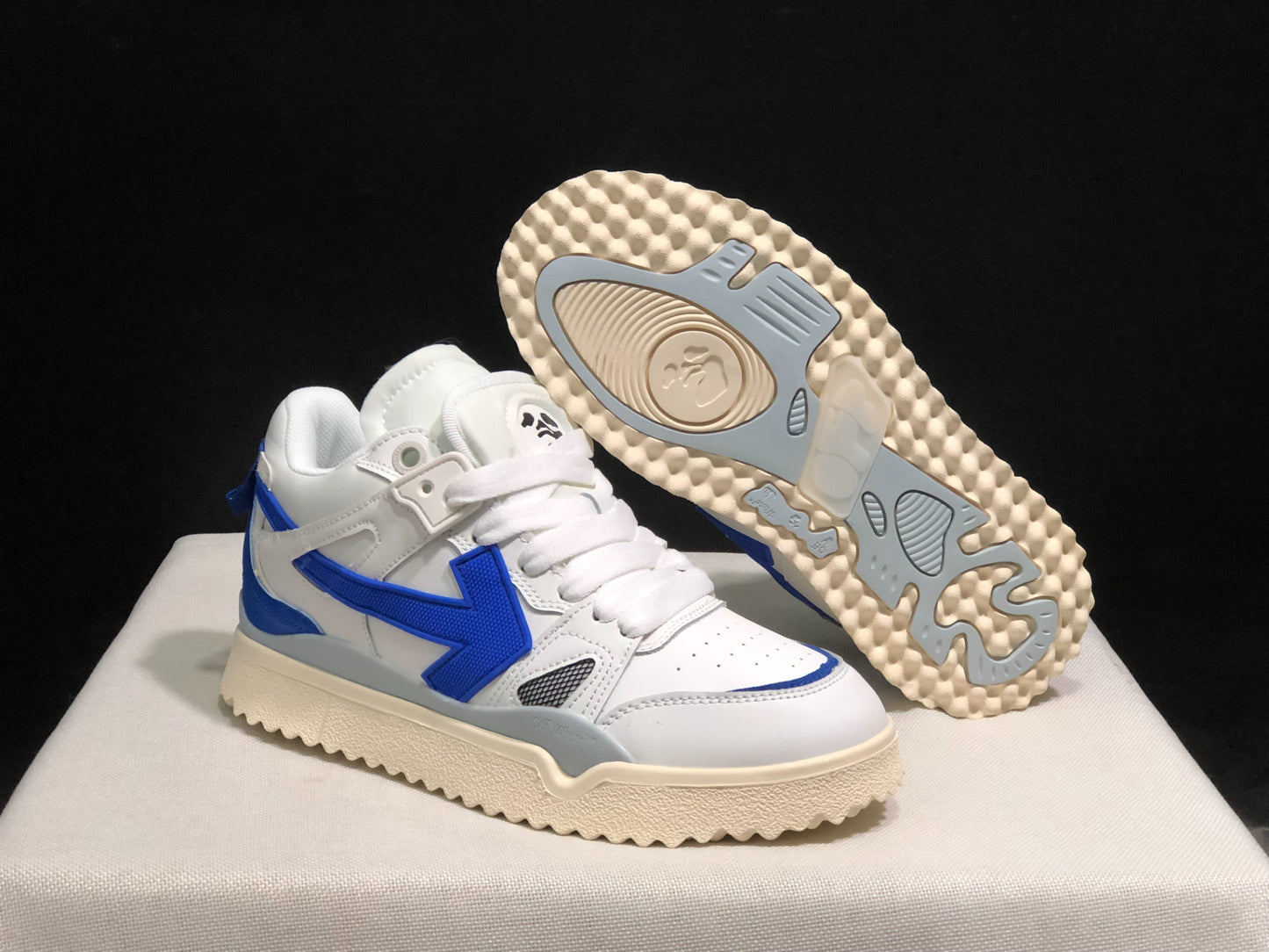 Off-White `sponge` leather mid-top