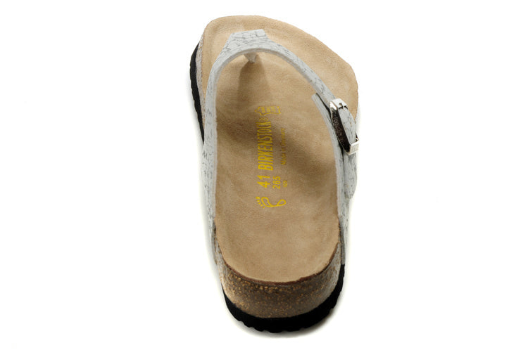 Birk Gizeh Thong Sandal White Marble Print
