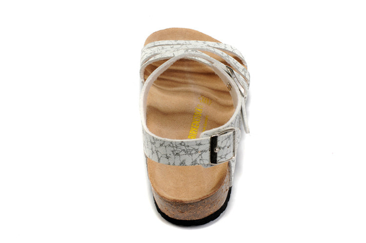 Birk Salinas Sandal White Crackle Textured