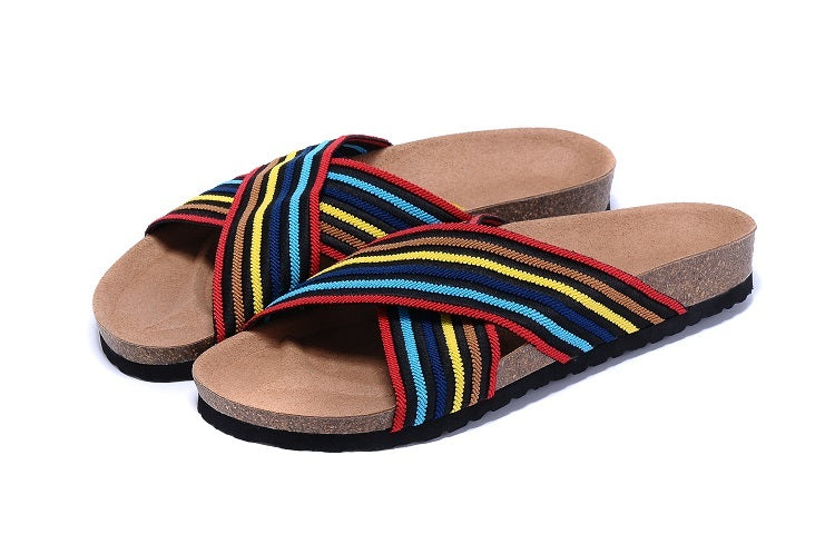 Birk Siena Sandal Multicolor Rainbow Striped Textile