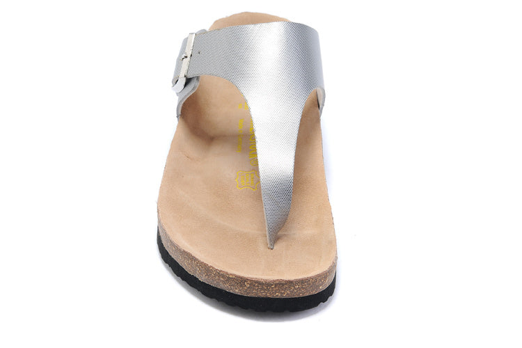Birk Gizeh Thong Sandal Silver Metallic / Textured