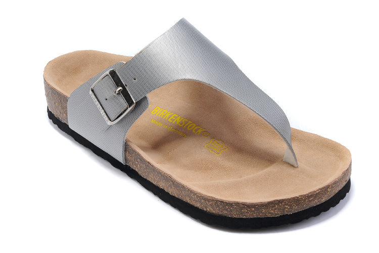 Birk Gizeh Thong Sandal Silver Metallic / Textured