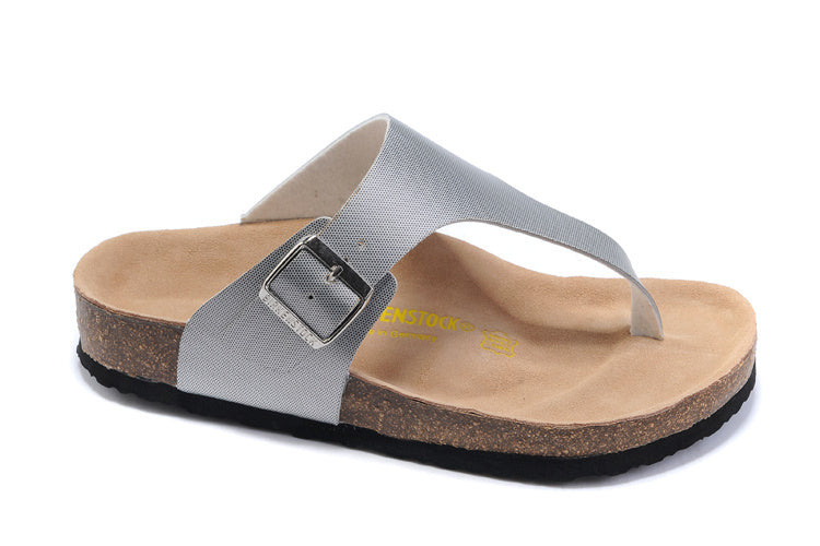 Birk Gizeh Thong Sandal Silver Metallic / Textured