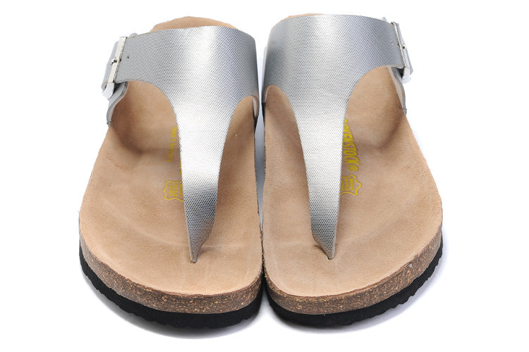 Birk Gizeh Thong Sandal Silver Metallic / Textured