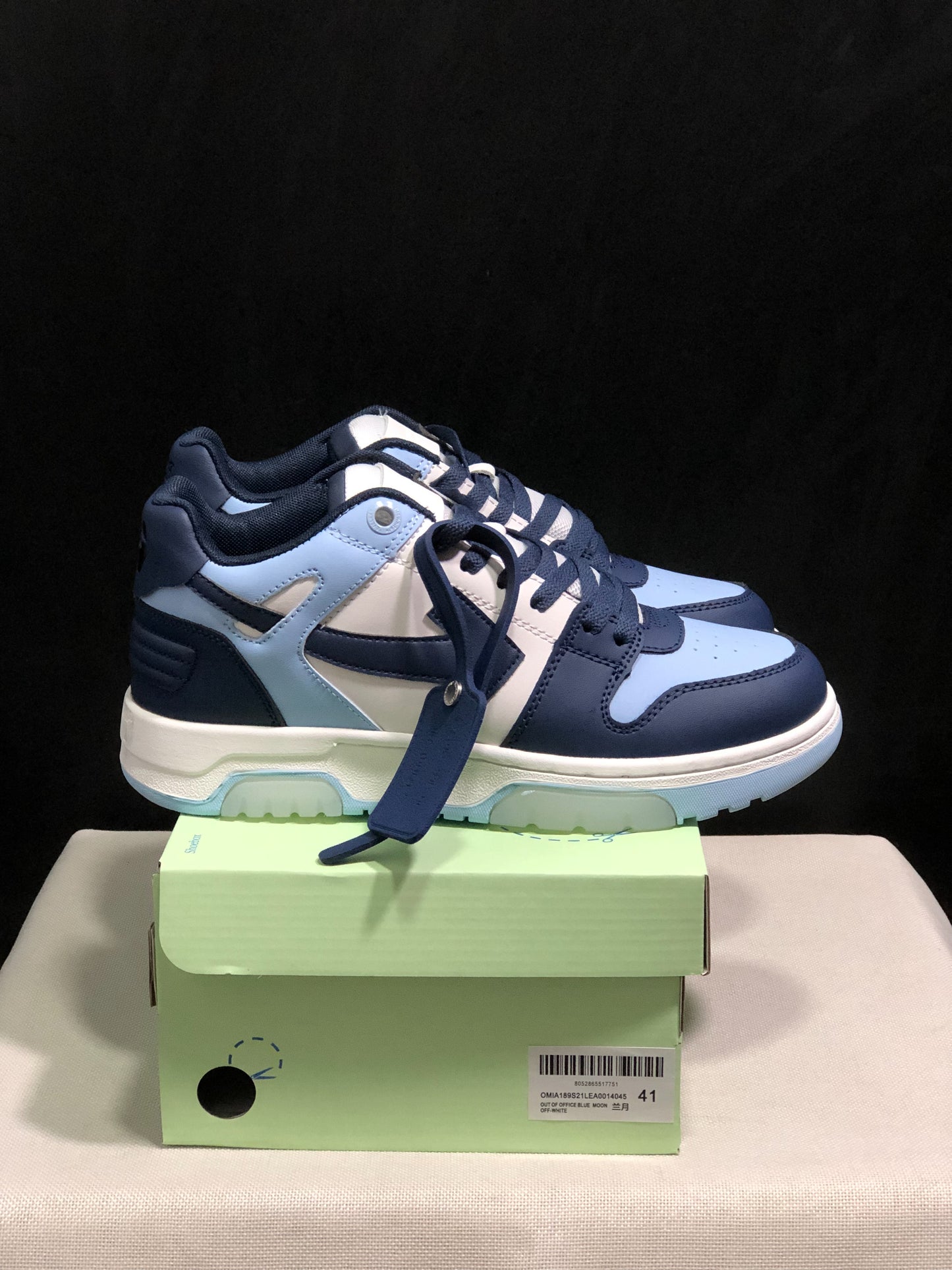 OFF-WHITE Out Of Office  low-top sneakers dark blue/white