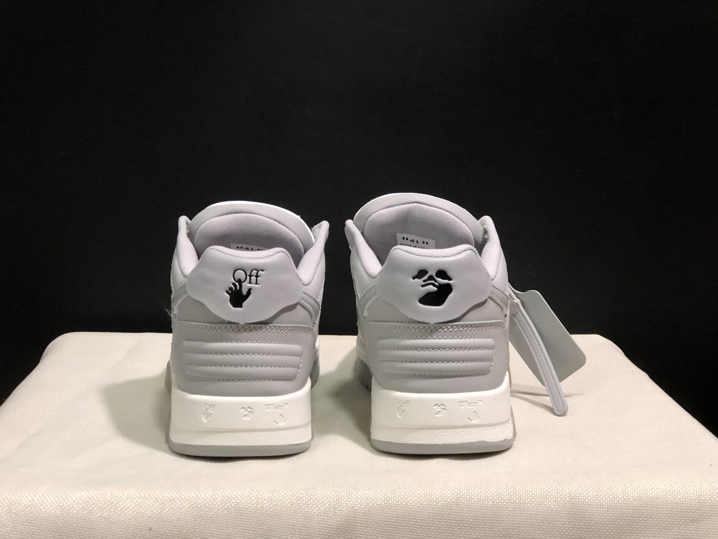 OFF-WHITE Out Of Office "OOO" Low Tops Grey White