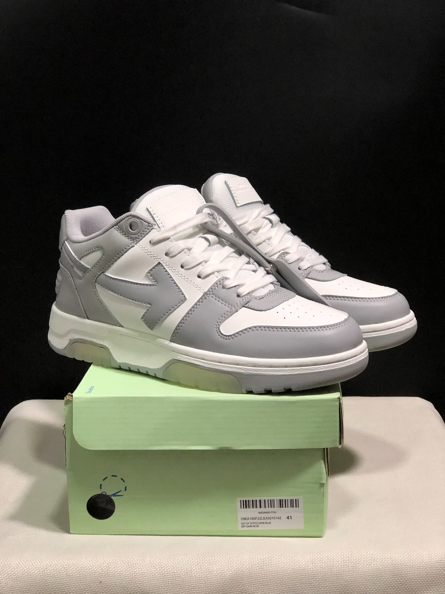 OFF-WHITE Out Of Office "OOO" Low Tops Grey White