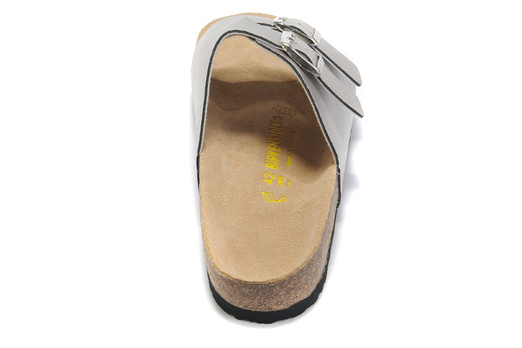 Birk Arizona Slide Sandal Silver Metallic