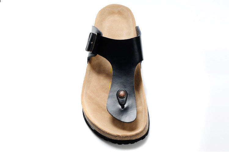 Birk Gizeh Black Leather / Birko-Flor Sandals