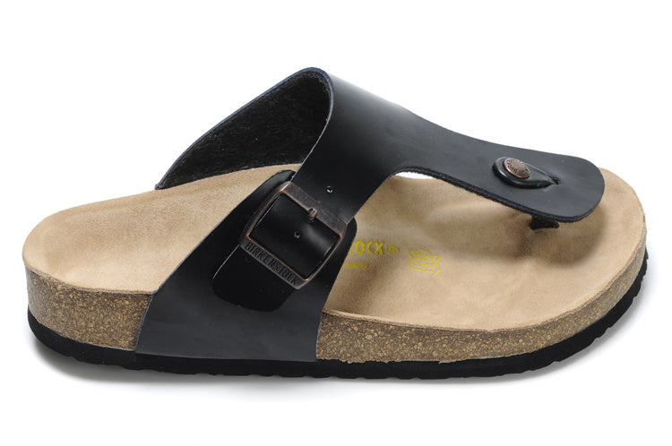 Birk Gizeh Black Leather / Birko-Flor Sandals