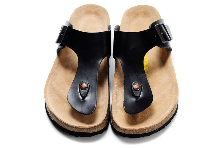 Birk Gizeh Black Leather / Birko-Flor Sandals