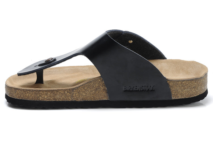 Birk Gizeh Black Leather / Birko-Flor Sandals