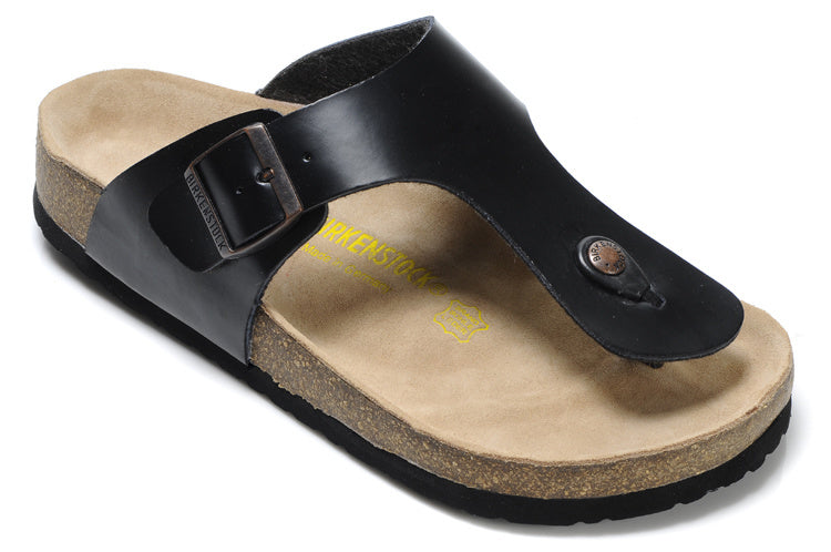 Birk Gizeh Black Leather / Birko-Flor Sandals