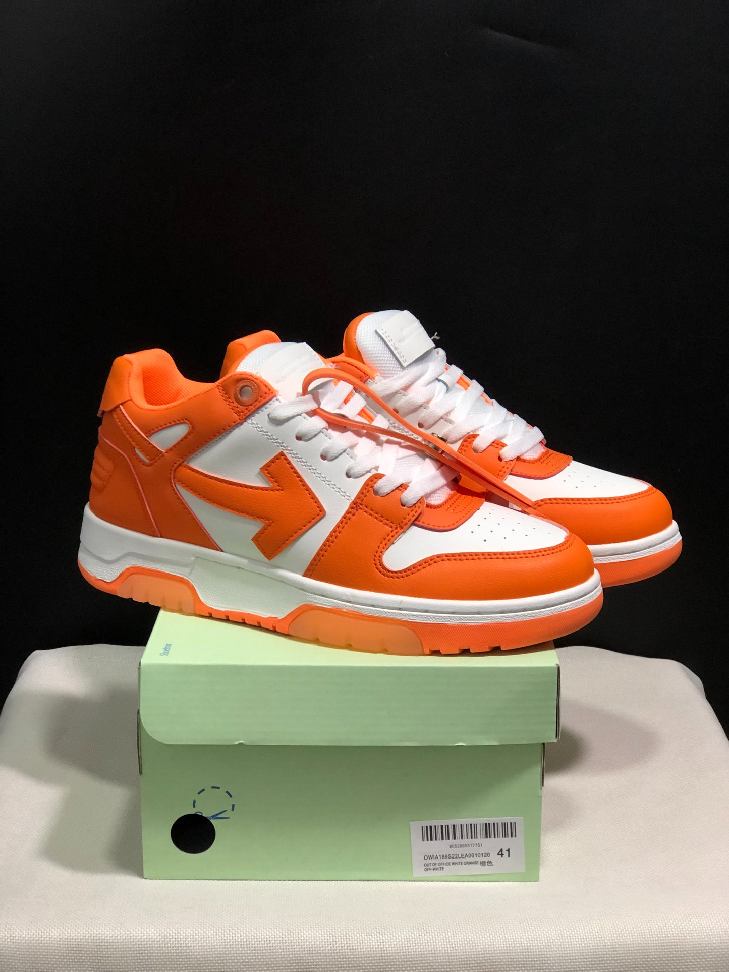 Off-white orange  rubber sole