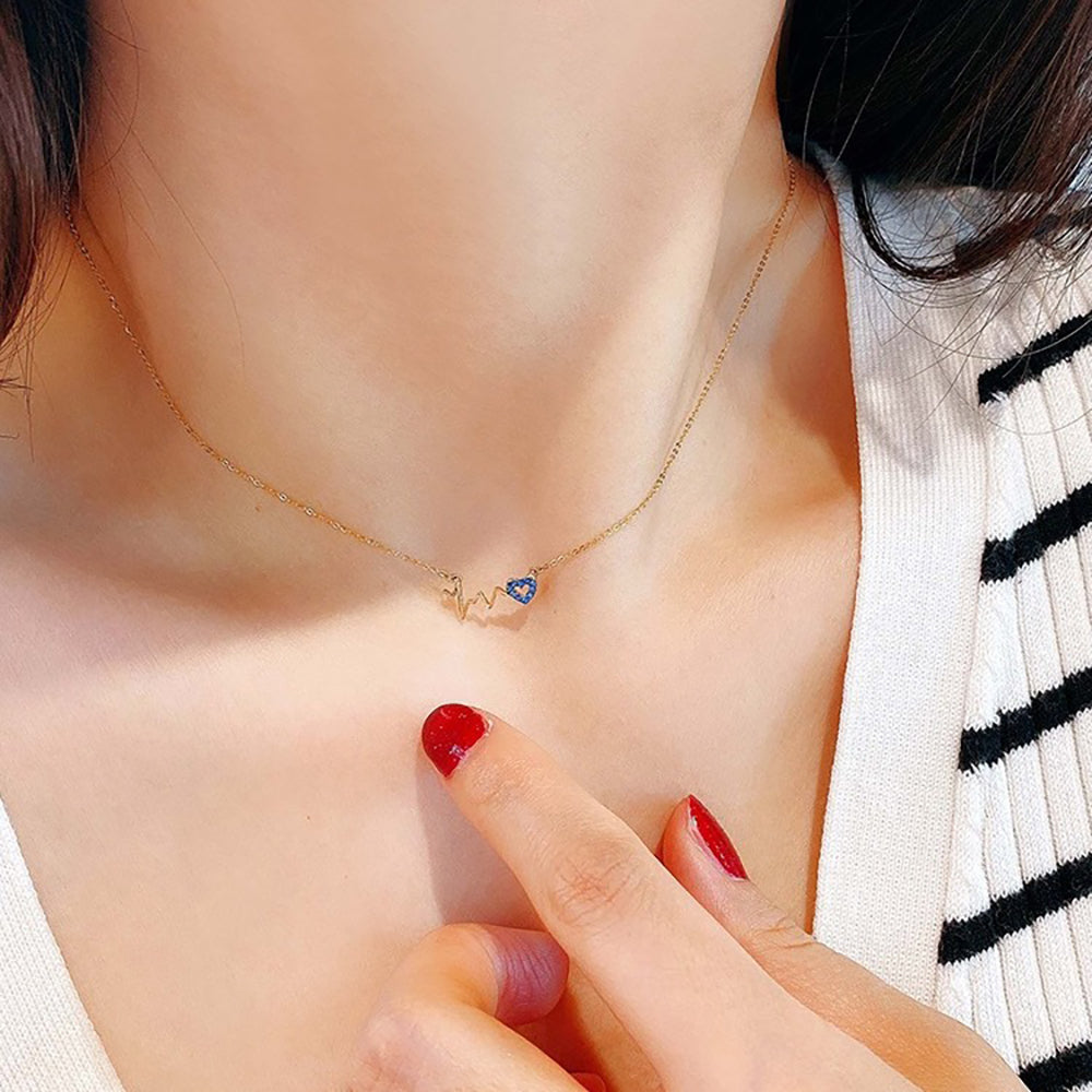 My Heart Beats Only For You Heartbeat Necklace