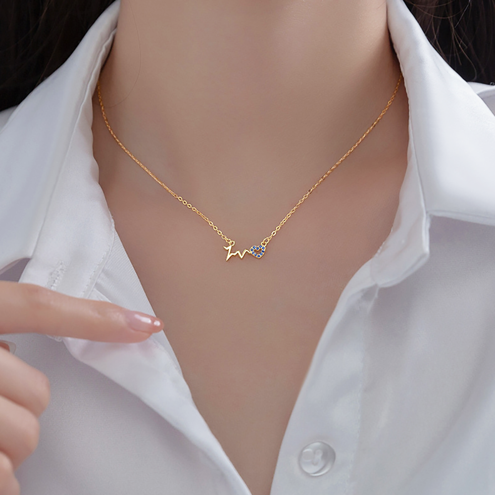 My Heart Beats Only For You Heartbeat Necklace
