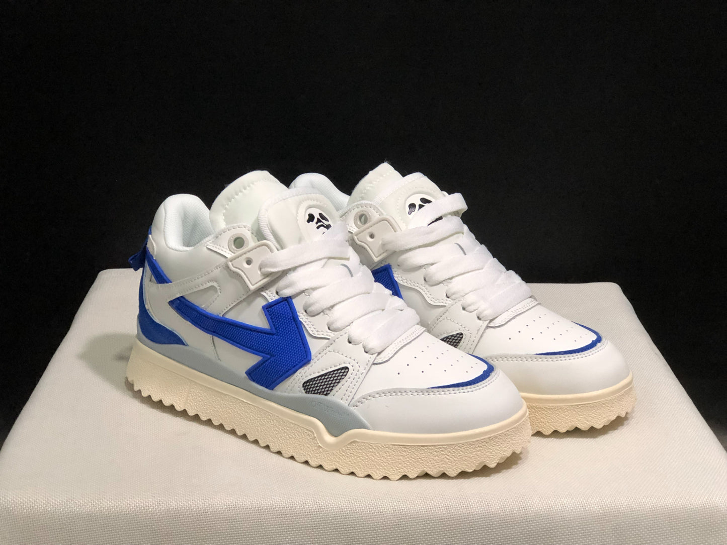 Off-White `sponge` leather mid-top