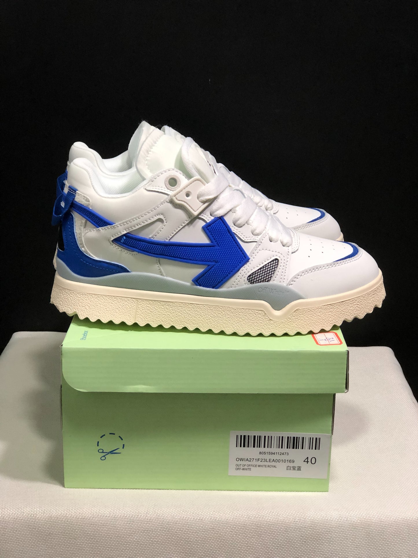 Off-White `sponge` leather mid-top