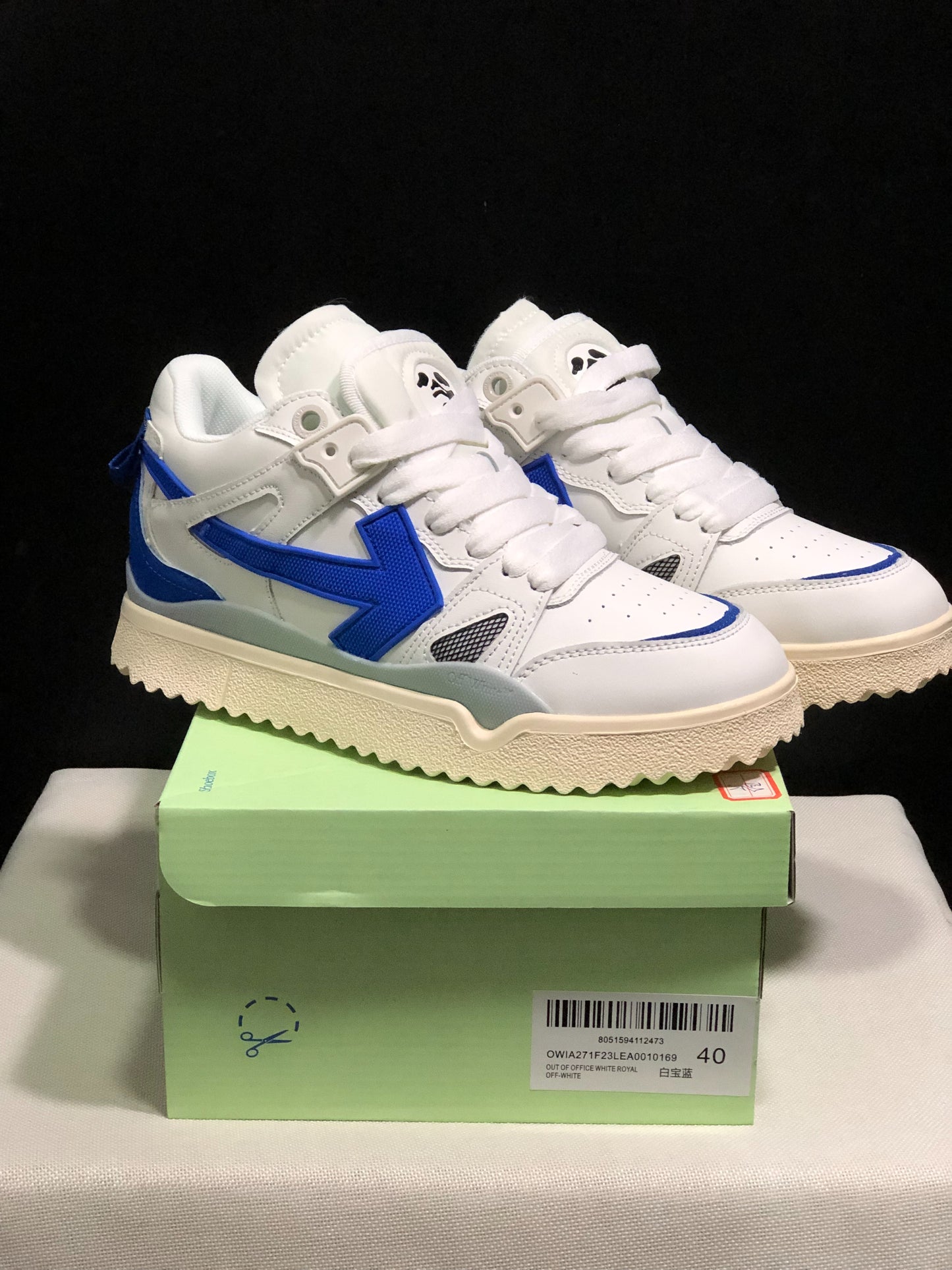 Off-White `sponge` leather mid-top