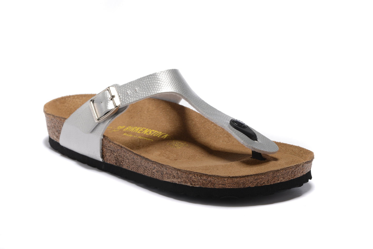 Birk Gizeh Birko-Flor Unisex Toe Post Silver Sandals