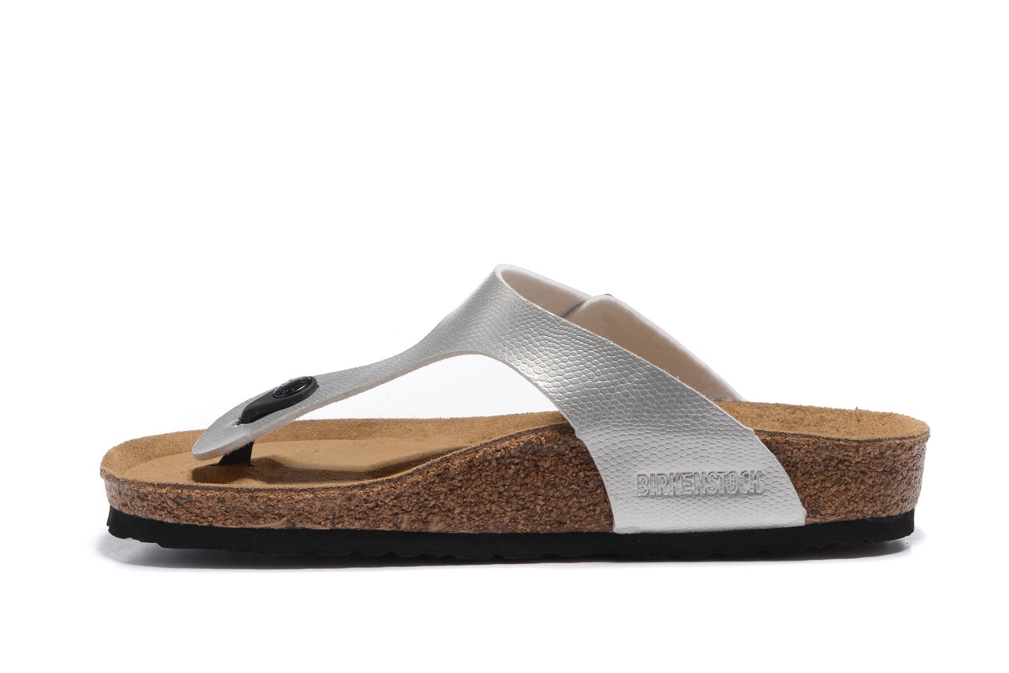 Birk Gizeh Birko-Flor Unisex Toe Post Silver Sandals