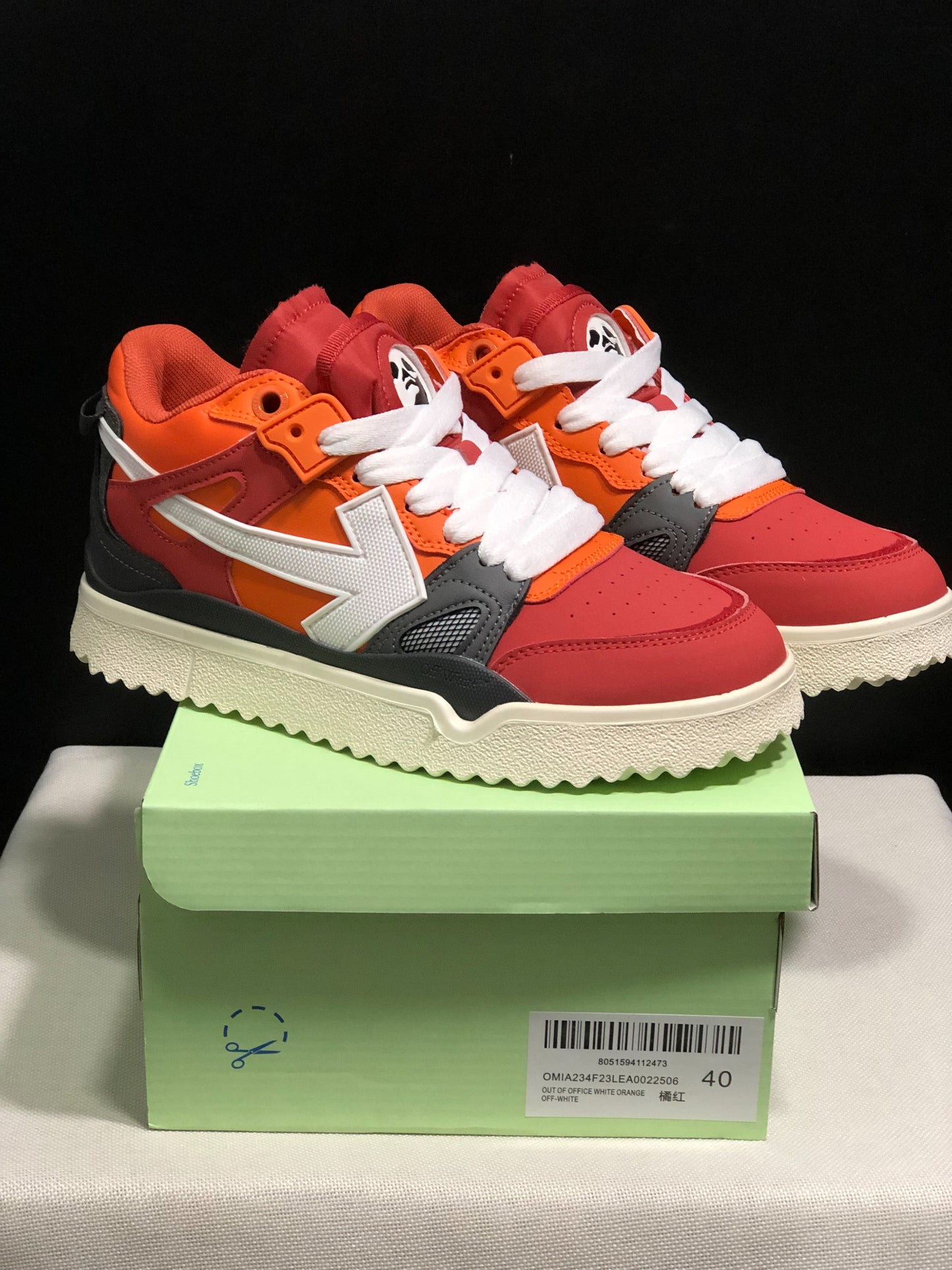 OFF-WHITE Out of Ofhce  Orange RED White