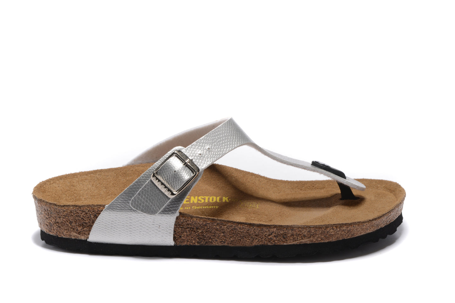 Birk Gizeh Birko-Flor Unisex Toe Post Silver Sandals