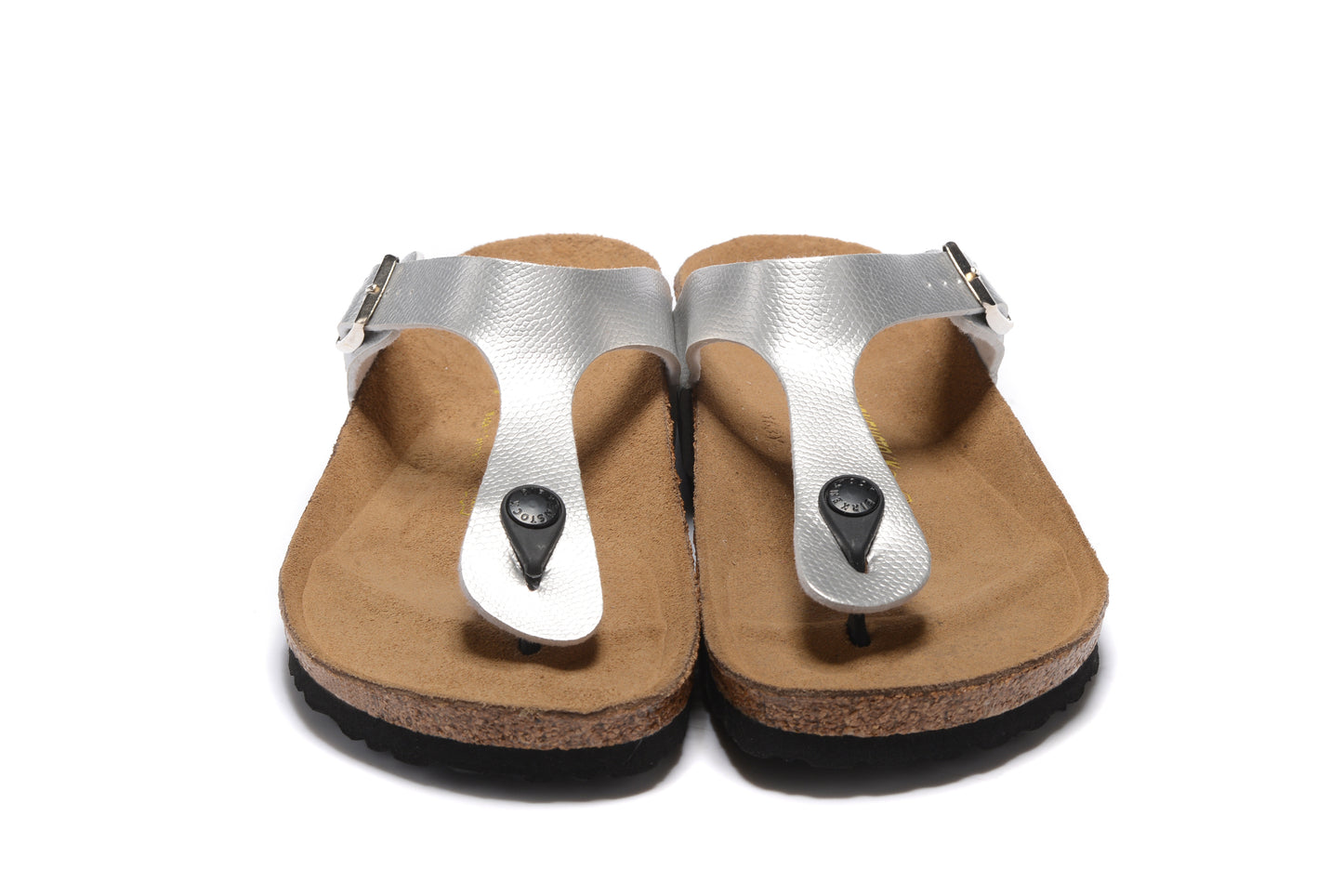 Birk Gizeh Birko-Flor Unisex Toe Post Silver Sandals
