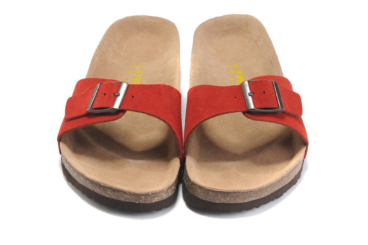 Birk Madrid Slide Sandal Red Suede