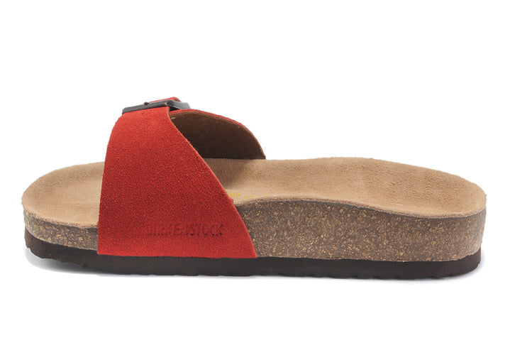 Birk Madrid Slide Sandal Red Suede