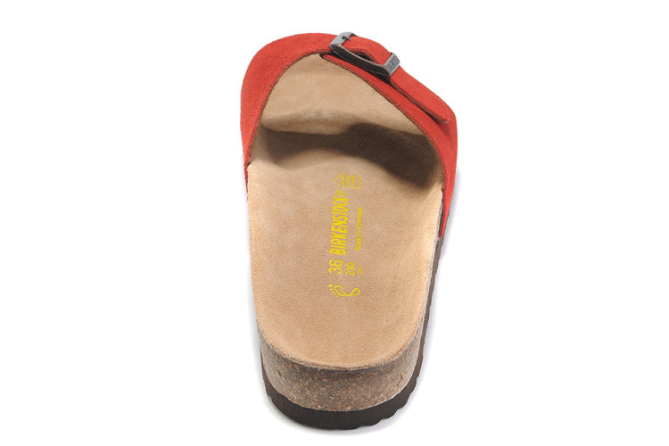 Birk Madrid Slide Sandal Red Suede
