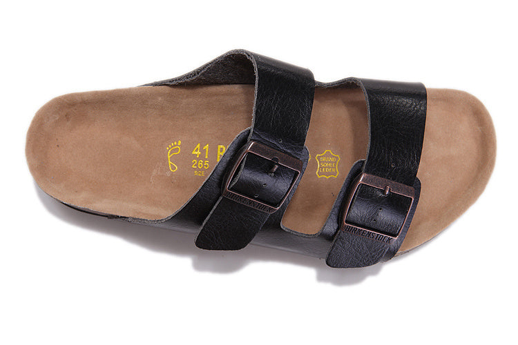 Birk Arizona Black Textured Leather