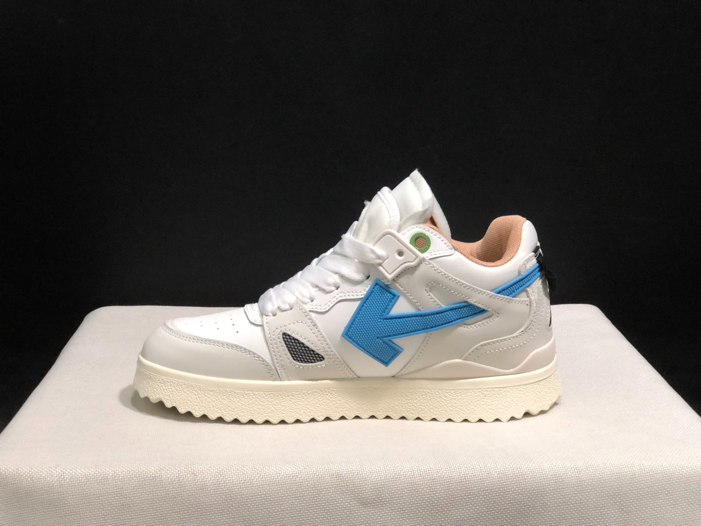 Off-WhiteSponge Mid-Top Sneakers White Sky blue