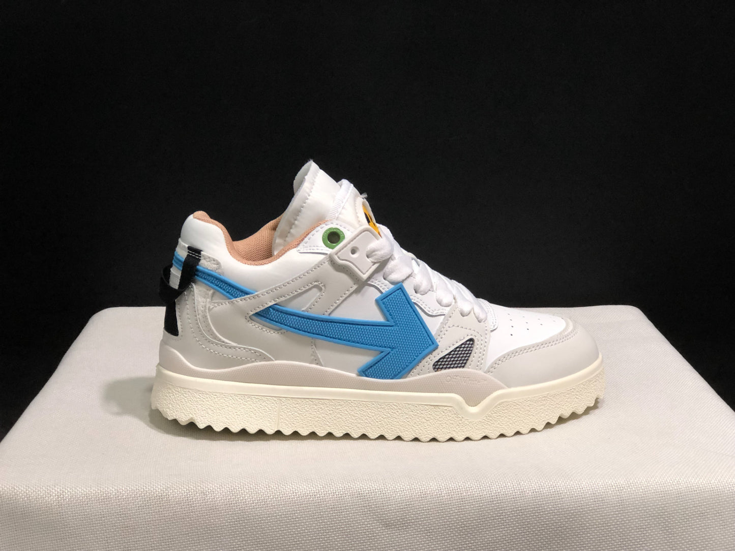 Off-WhiteSponge Mid-Top Sneakers White Sky blue