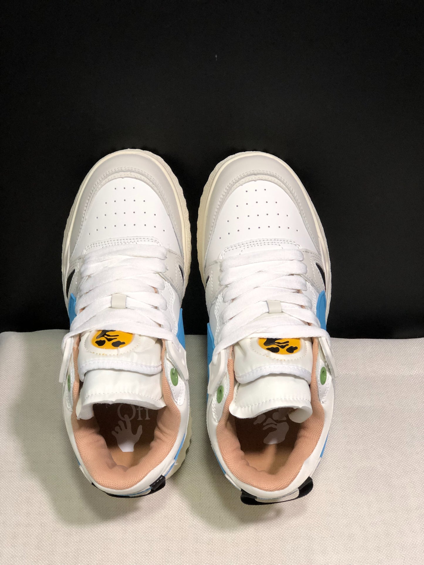 Off-WhiteSponge Mid-Top Sneakers White Sky blue