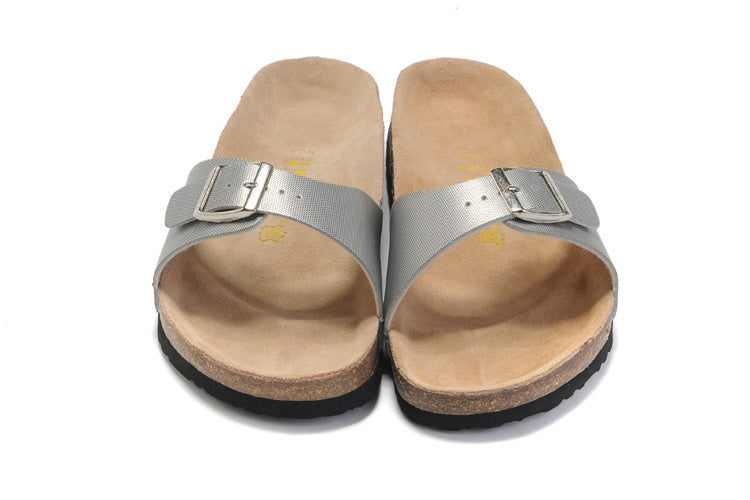 Birk Madrid Slide Sandal Silver / White Textured