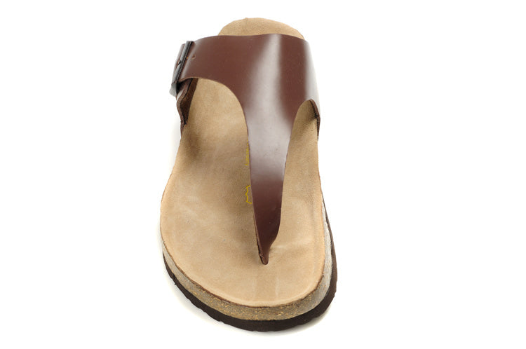 Birk Gizeh Thong Sandal Dark Brown Leather