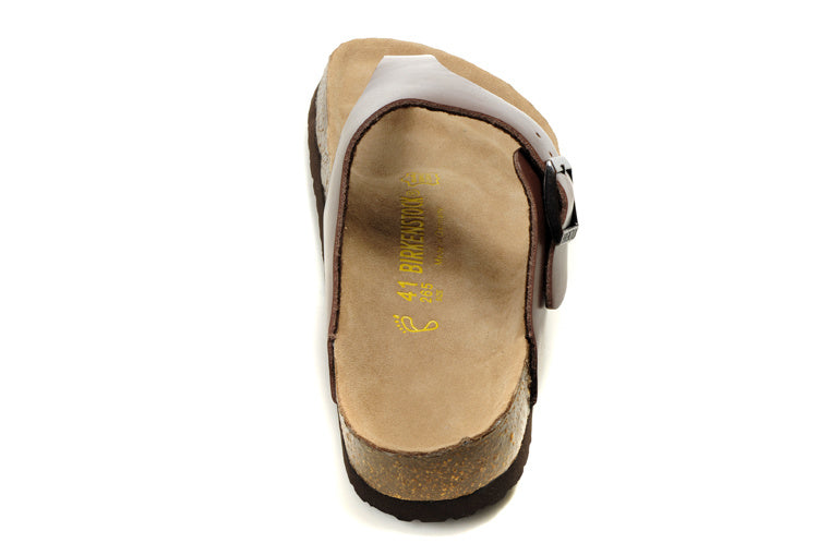 Birk Gizeh Thong Sandal Dark Brown Leather