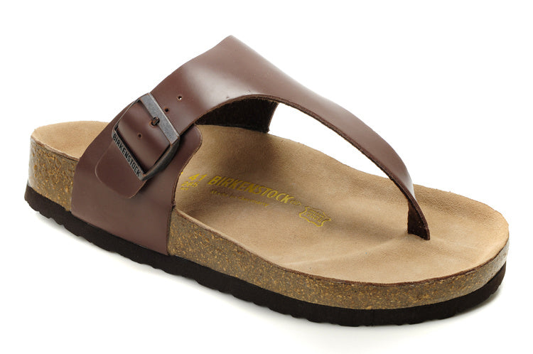 Birk Gizeh Thong Sandal Dark Brown Leather