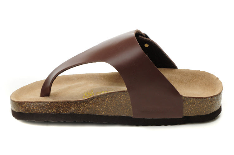 Birk Gizeh Thong Sandal Dark Brown Leather