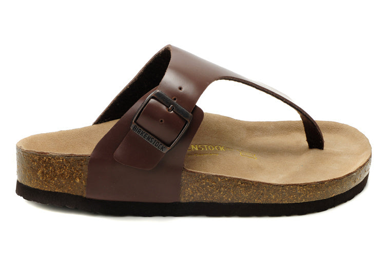 Birk Gizeh Thong Sandal Dark Brown Leather