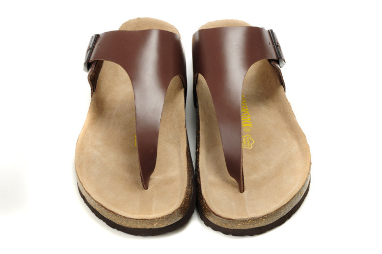 Birk Gizeh Thong Sandal Dark Brown Leather