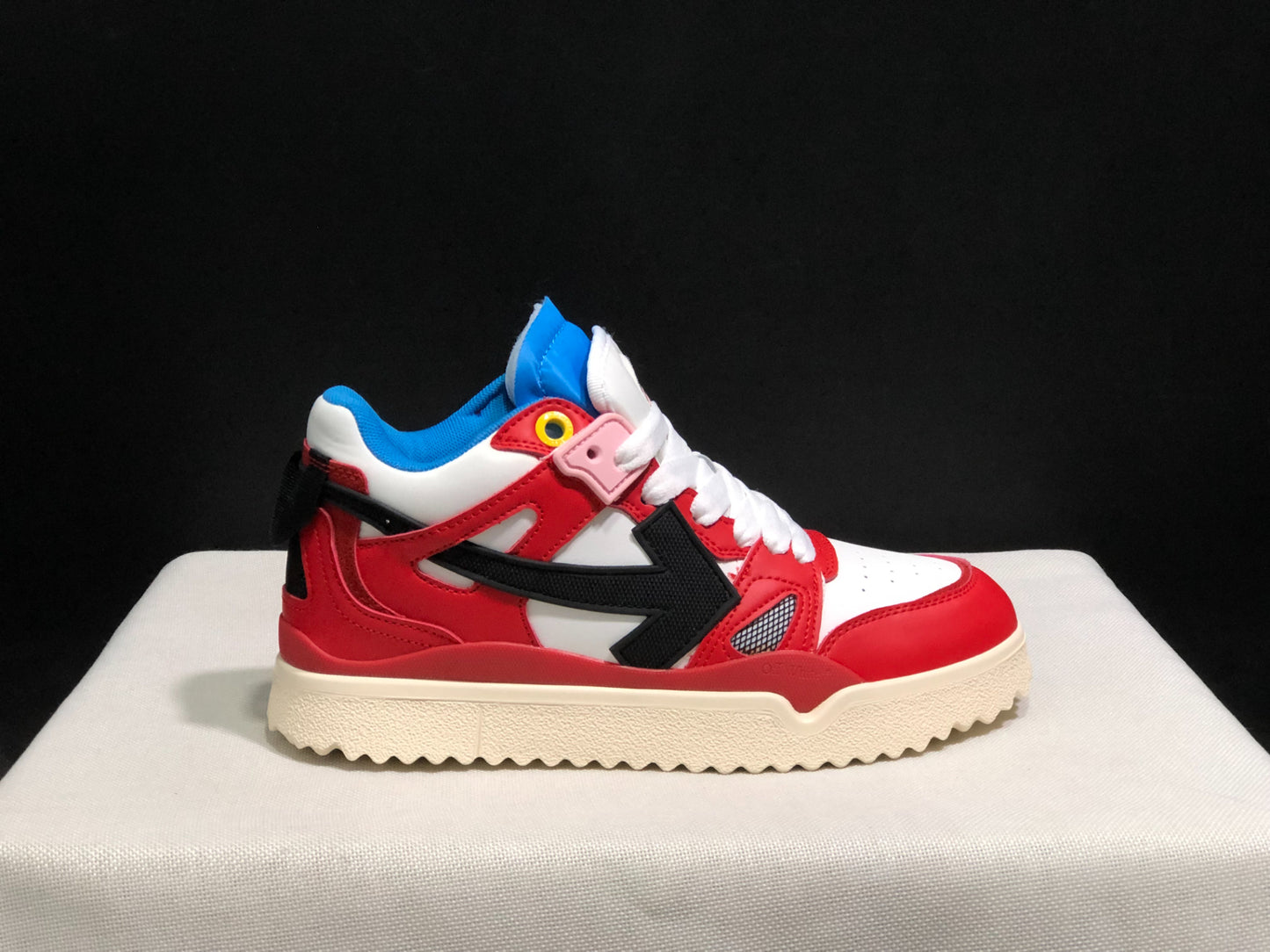 Off white out of officeRed, black, and blue