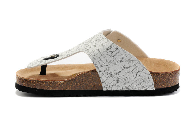 Birk Gizeh White Crackle / Pattern Birko-Flor Sandals