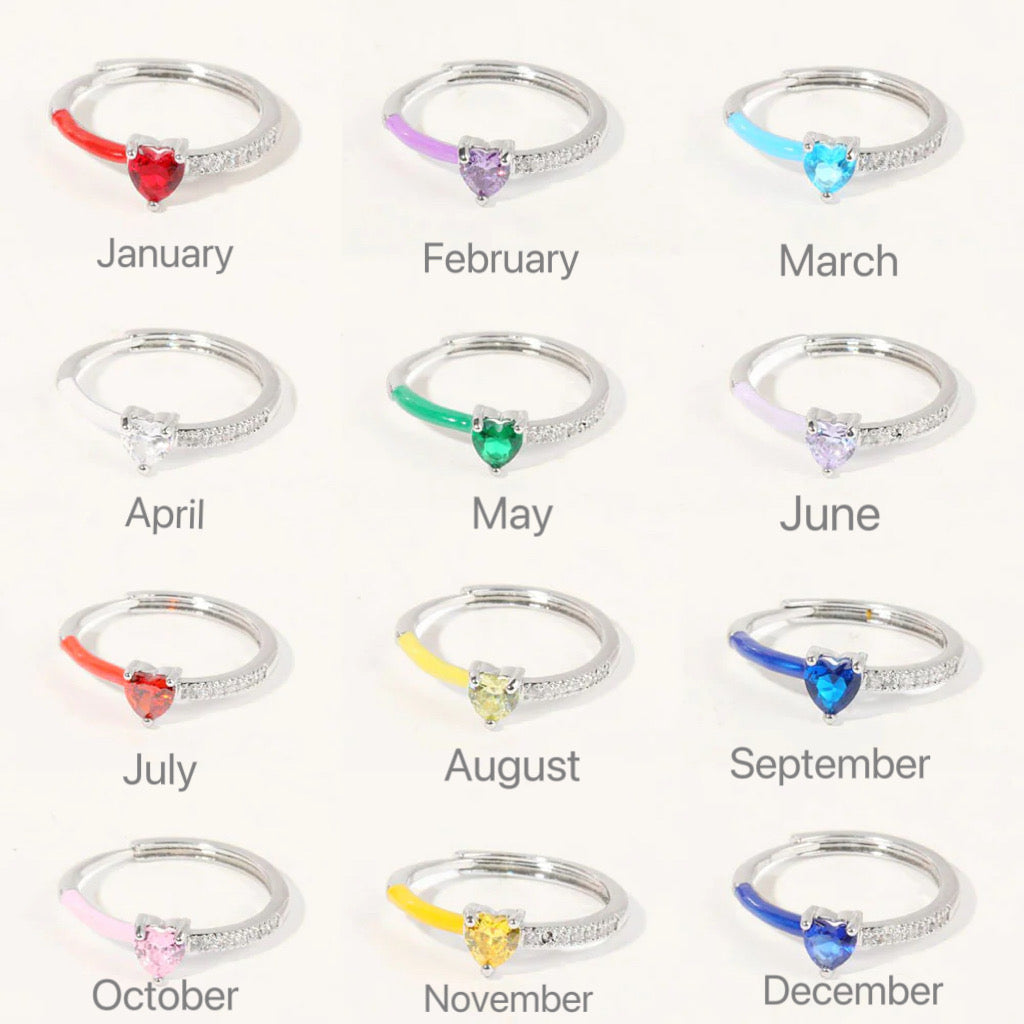 Always Heart To Heart· Birthstone Heart Ring