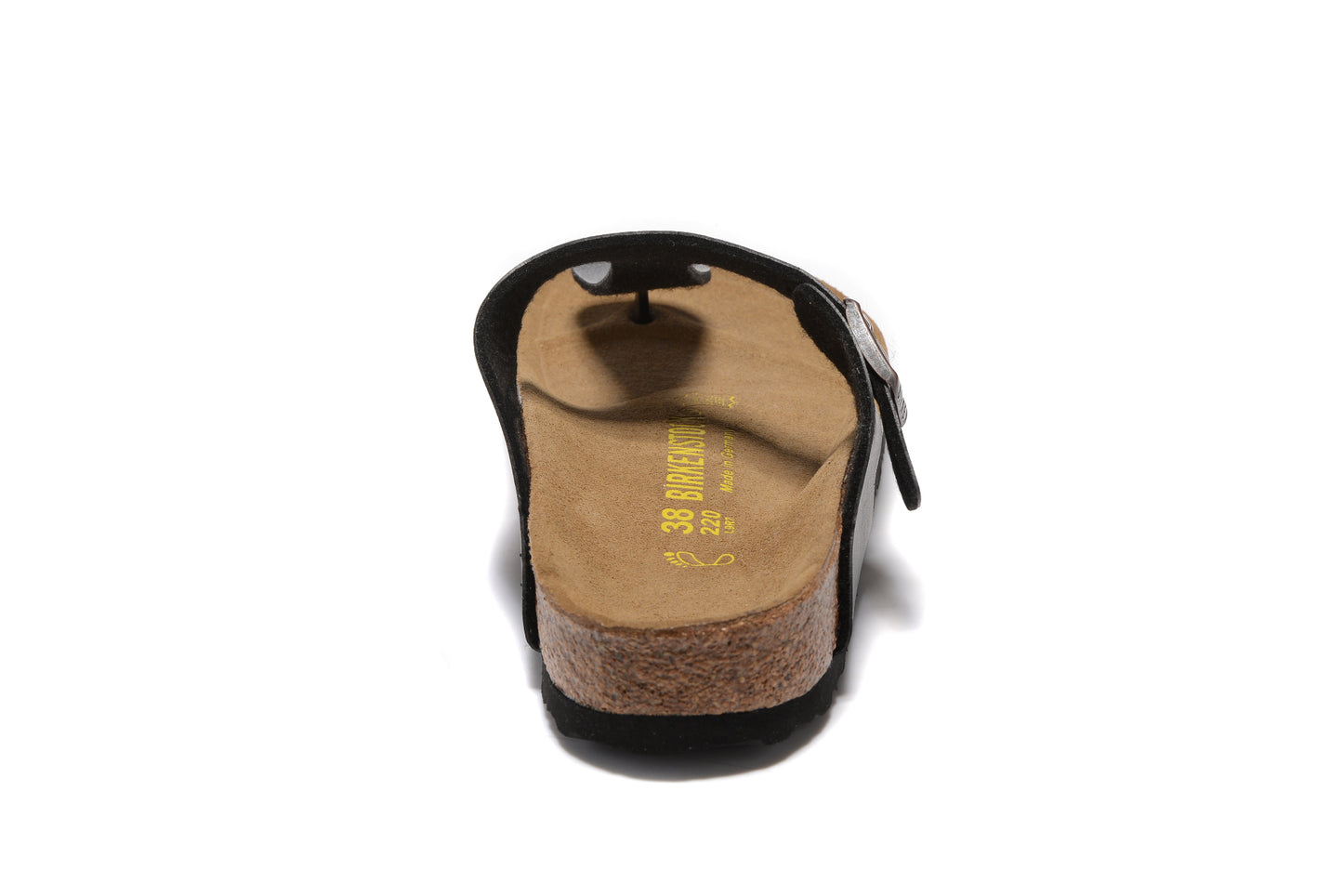 Birk Flip-Flops Black Leather Teacups