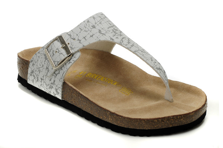 Birk Gizeh Thong Sandal White Marble Print