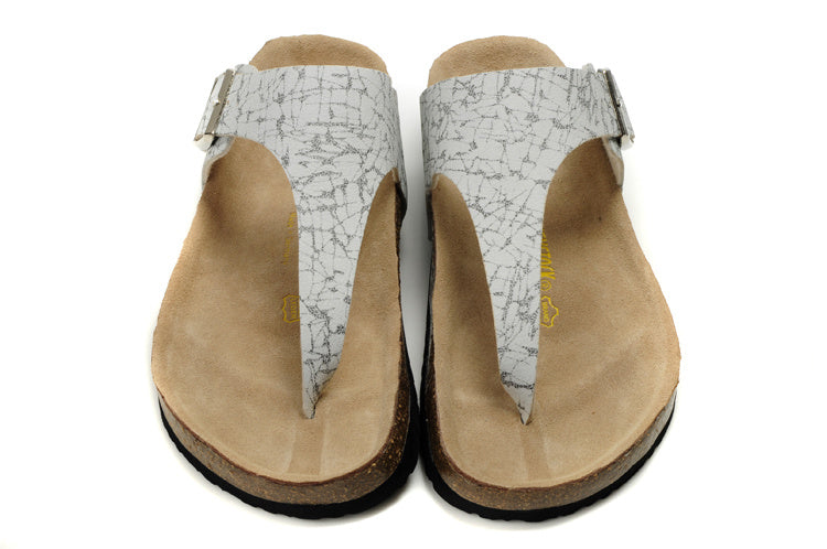 Birk Gizeh Thong Sandal White Marble Print