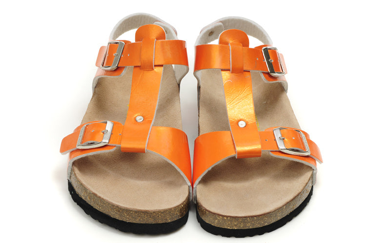Birk Lindan Sandal Orange Patent